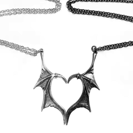 Devil Wings Heart Necklace