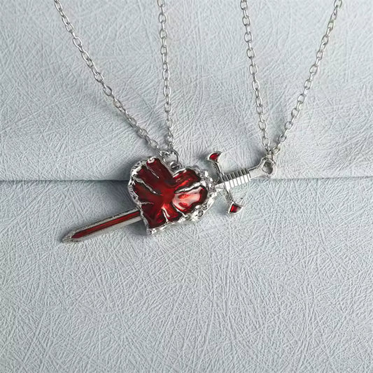 Punk Sword & Heart Necklace