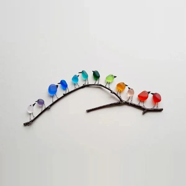 Sea Glass Birds Framed Art