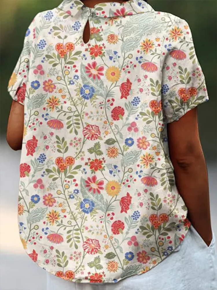 KS | Blouse with floral print for women