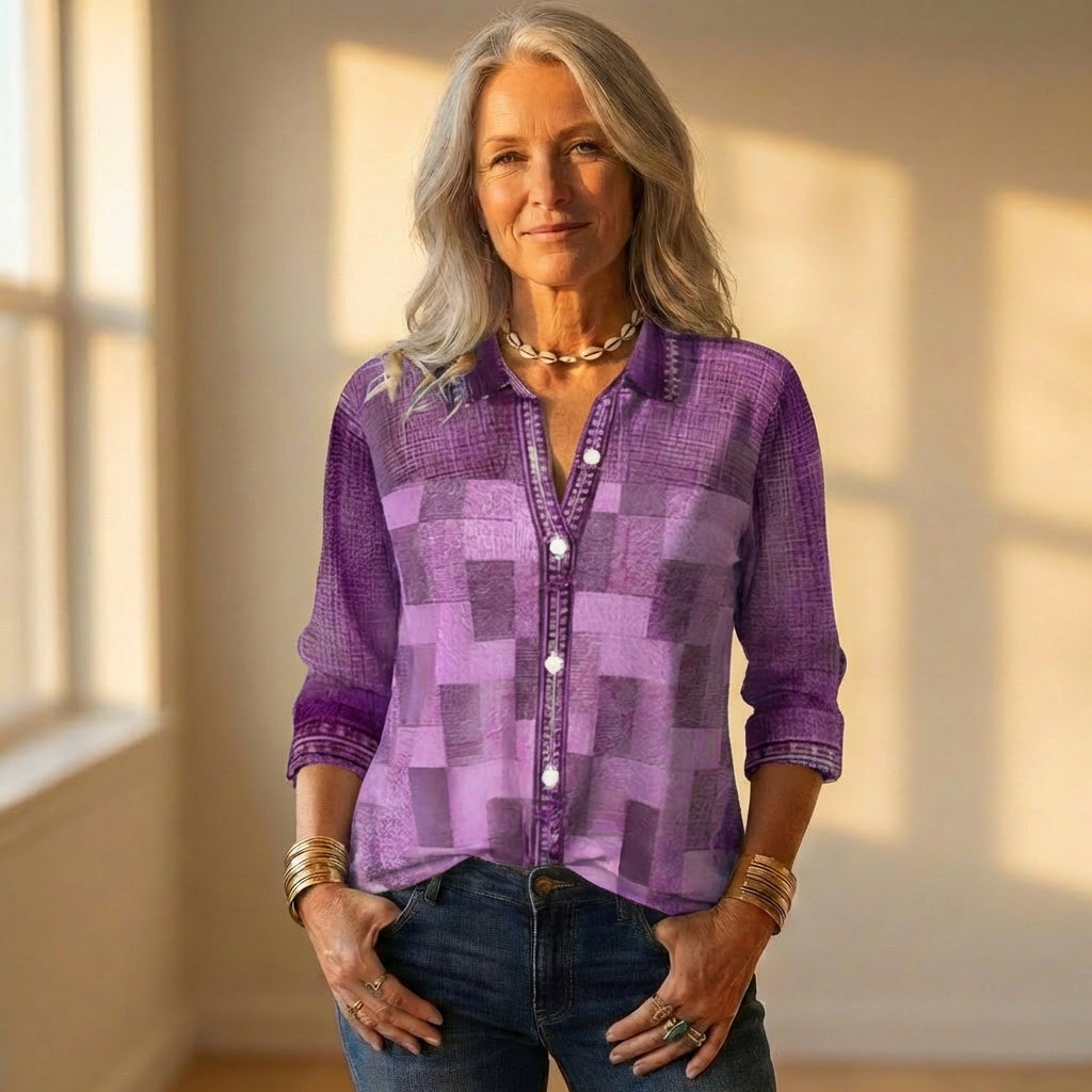 Shirt With Patchwork & Button Front