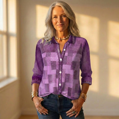 Shirt With Patchwork & Button Front