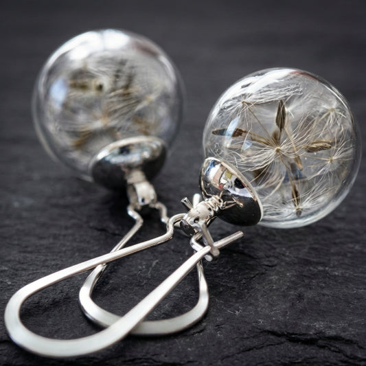 Silver Dandelion Earrings