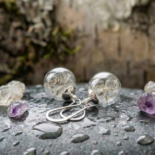 Silver Dandelion Earrings
