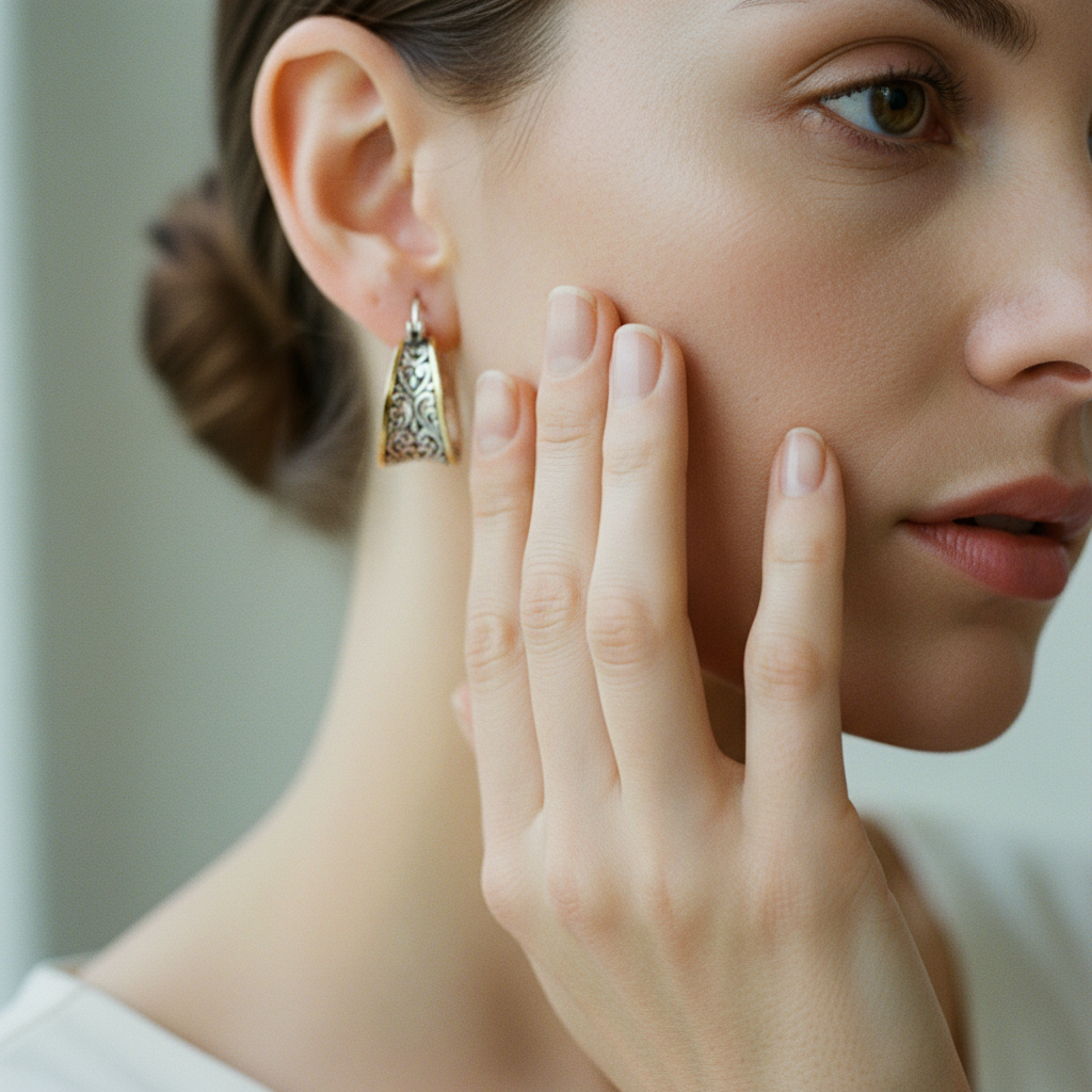 Silver Flower Hollow Dangle Earrings