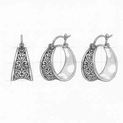 Silver Flower Hollow Dangle Earrings