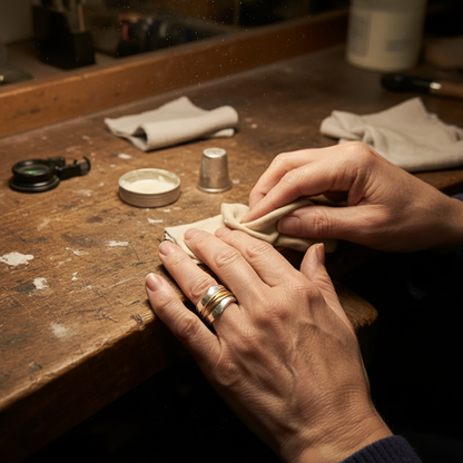 Silver Golden Threads Ring