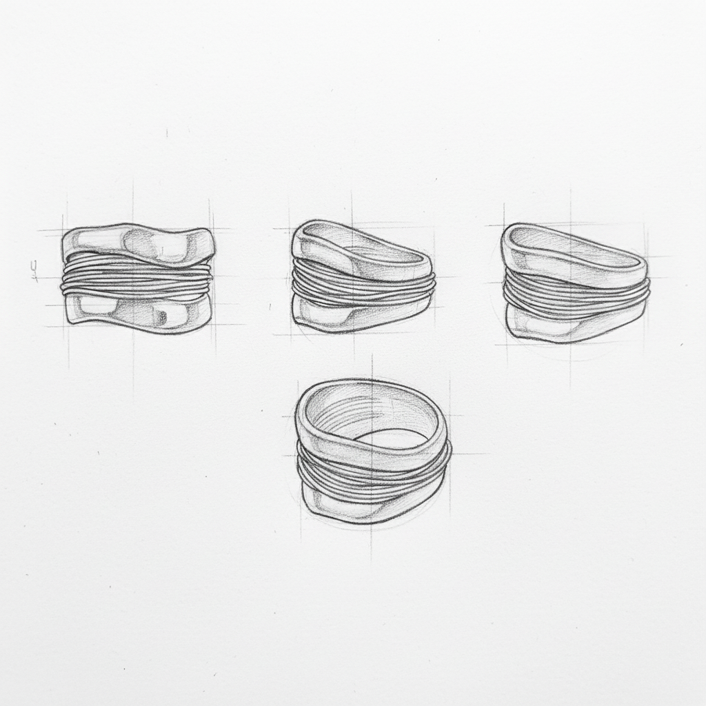 Silver Golden Threads Ring