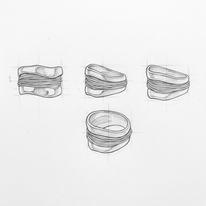 Silver Golden Threads Ring