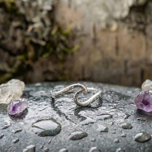 Silver Sea Wave Ring