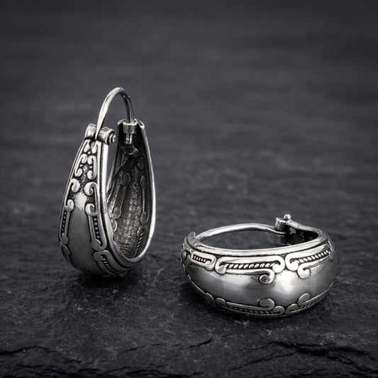 Silver Vintage Mandala Earrings
