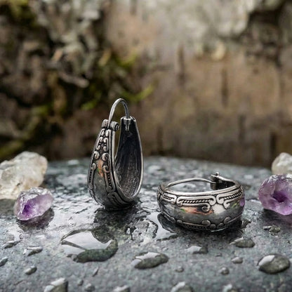 Silver Vintage Mandala Earrings