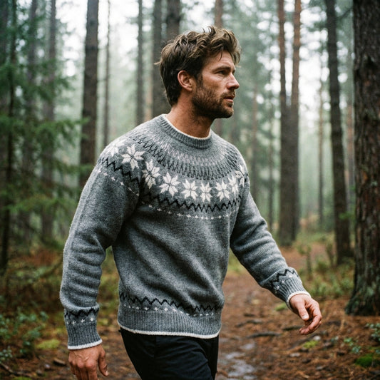 Slate Grey Snowflake Nordic Crewneck