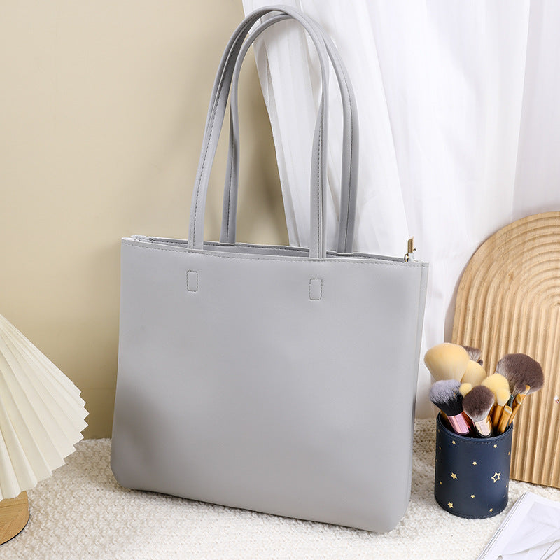 Sleek Structured Leather Work Tote Bag – Large Minimalist Shoulder