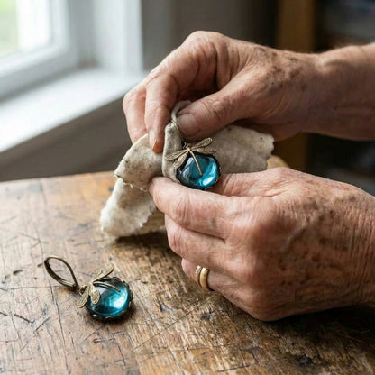 Spherical Dragonfly Earrings In Antique Gold