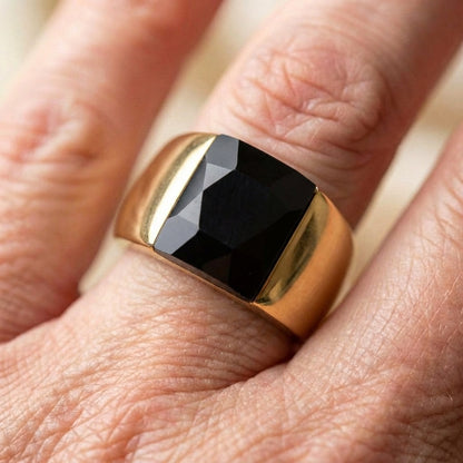 Statement Black Crystal Ring