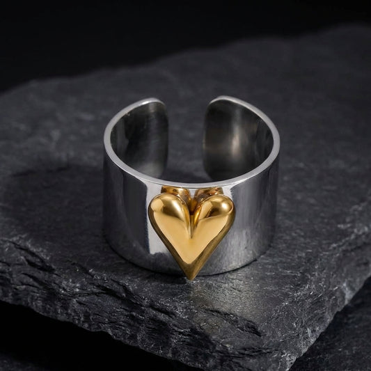 Statement Heart Cuff Ring 49321476