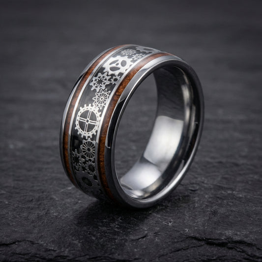 Steampunk Gear Wood Ring 03463941