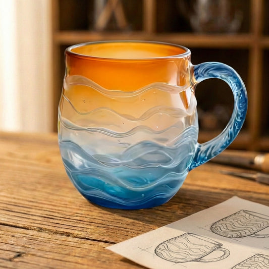 Sunset Wave Gradient Glass Mug