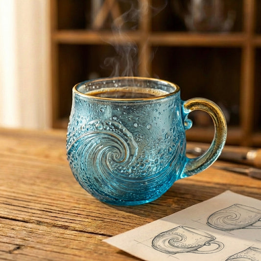 Tidal Wave Swirl Glass Mug