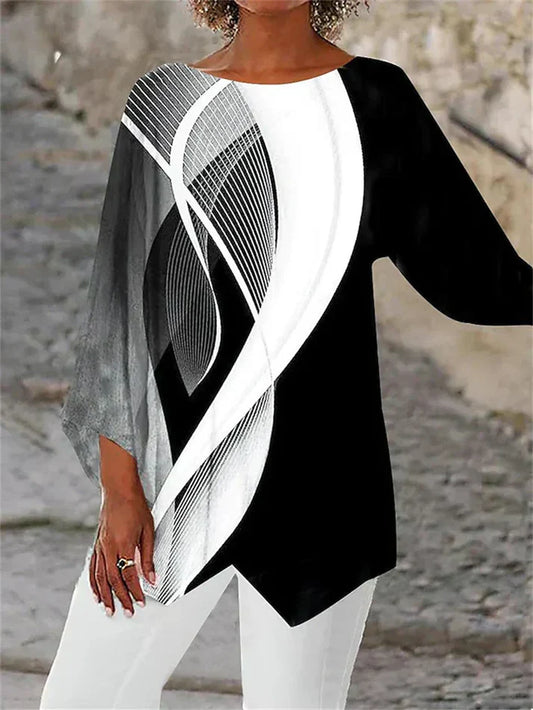 Top Black With White Abstract