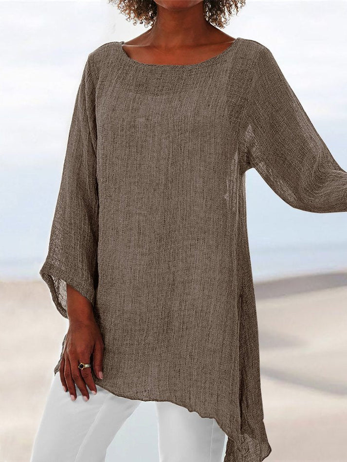 Top Brown Solid Linen Texture