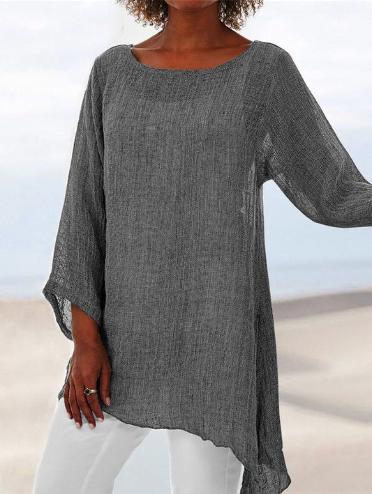 Top Gray Solid Linen Texture