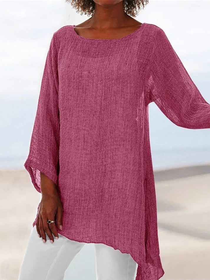 Top Pink Solid Linen Texture