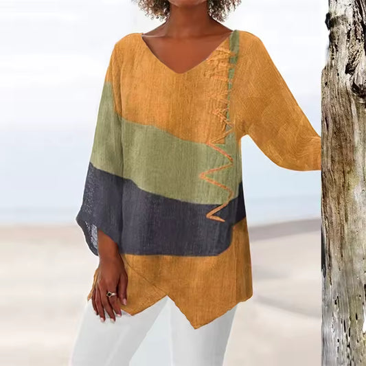 Top Yellow With Color Block Detail