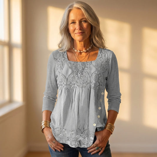 Tunic With Lace & Button Detail
