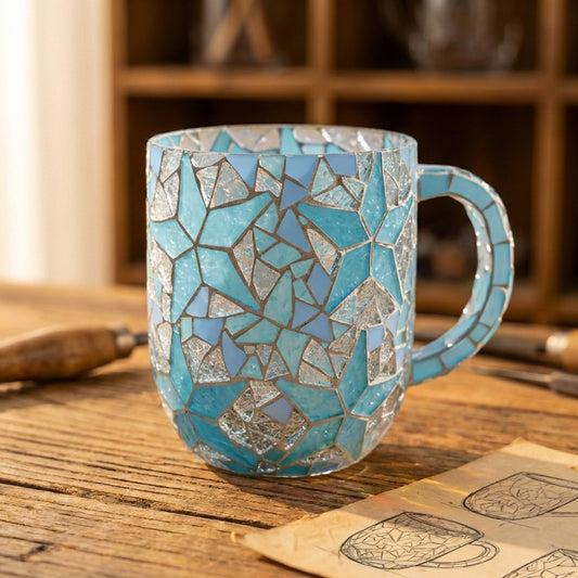 Turquoise Broken Glass Mosaic Mug