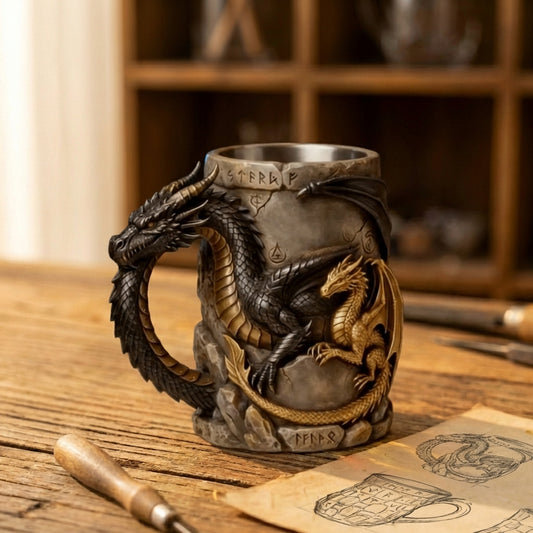 Viking Dragon Rune Tankard