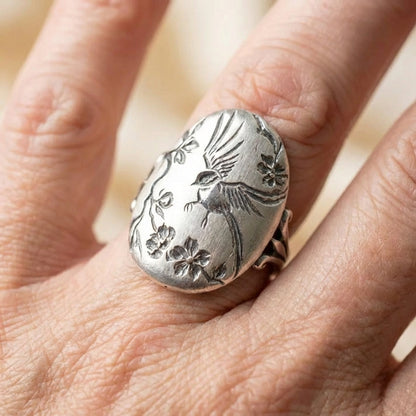 Vintage Swallow Flower Ring