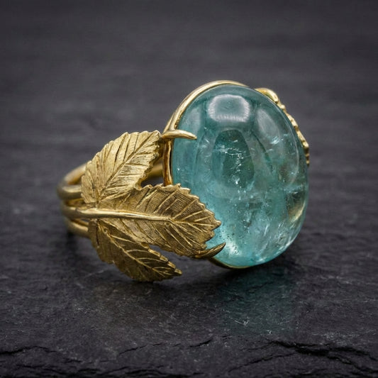 Vintage Aquamarine Leaf Ring 03347970