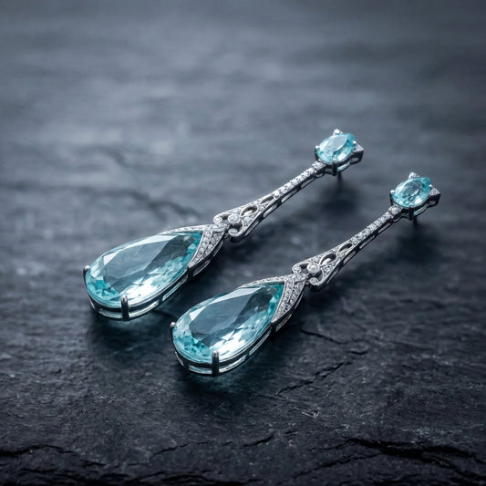 Vintage Art Deco Aquamarine Drop
