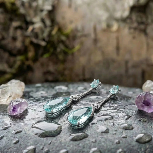 Vintage Art Deco Aquamarine Drop