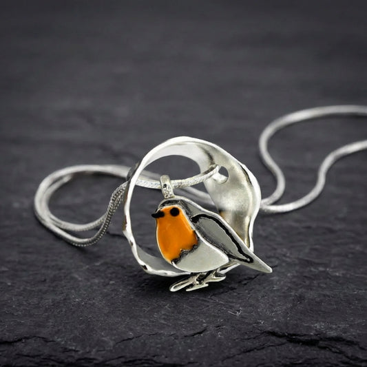 Vintage Artisan Silver Robin Bird Charm