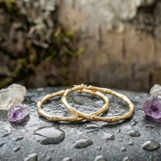 Vintage Bamboo Hoop Earrings