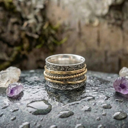 Vintage Baroque Pattern Spinner Ring
