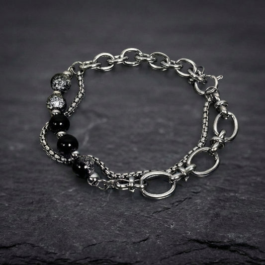 Vintage Bead Link Chain Bracelet