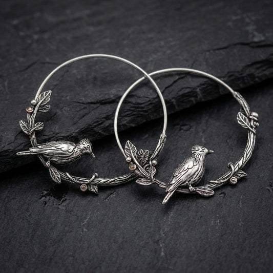 Vintage Bird Hoop Earrings 92407328