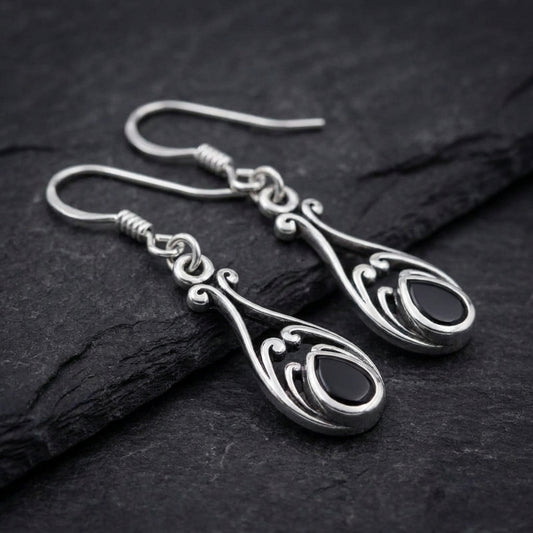 Vintage Black Onyx Earrings 64546462