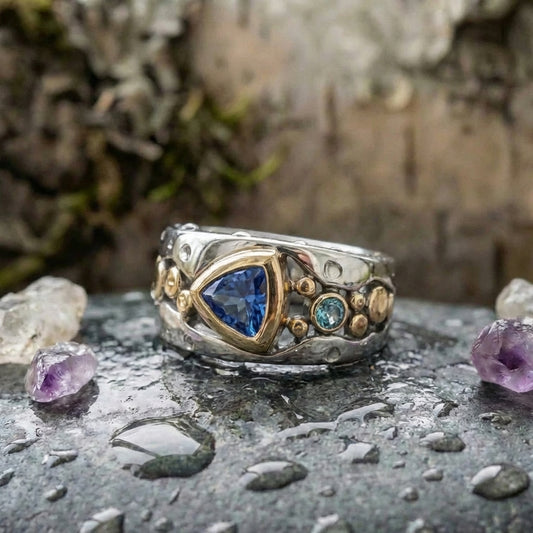 Vintage Blue Crystal Ring