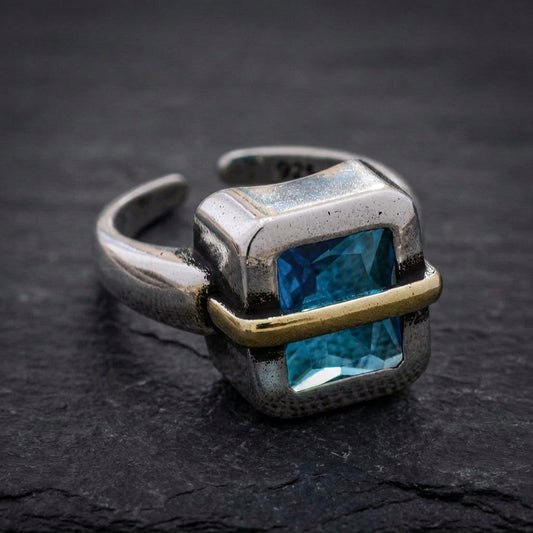 Vintage Blue Crystal Ring 34442663