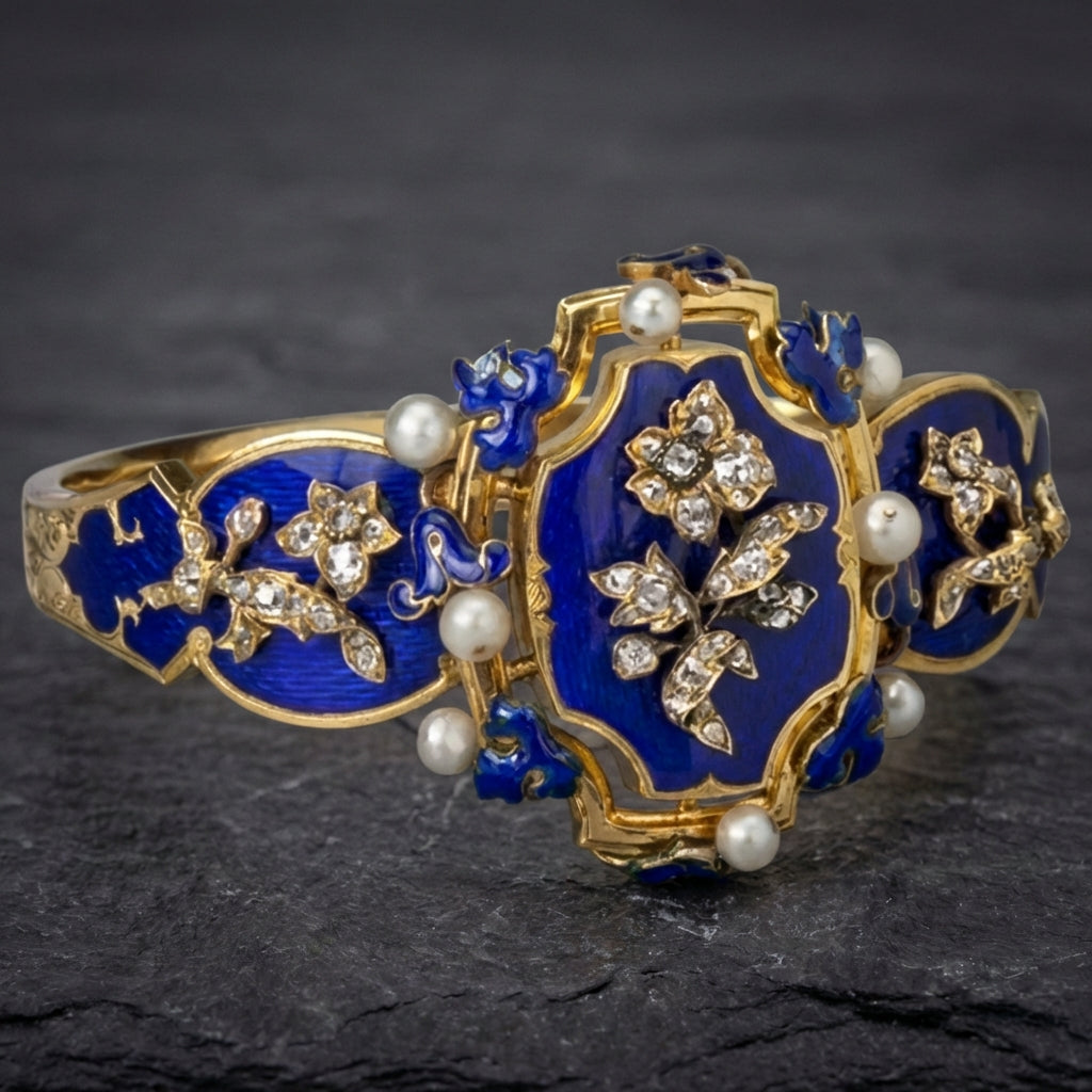 Vintage Blue Enamel Ring 94913475