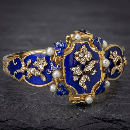 Vintage Blue Enamel Ring 94913475
