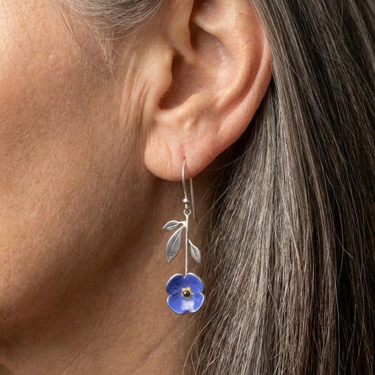 Vintage Blue Flower Earrings