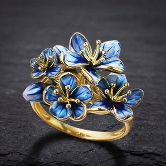 Vintage Blue Flower Ring 00687587