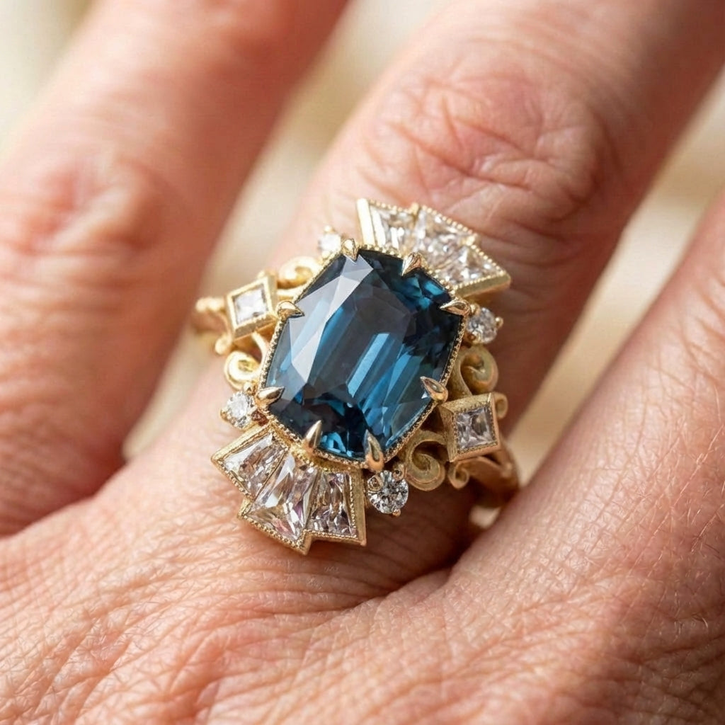 Vintage Blue Sapphire Ring