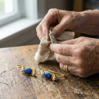 Vintage Blue Stone Dangle Earrings